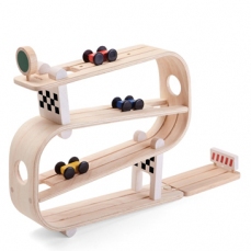 Rampa macchinine in legno - rotola giù