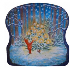 Calendario dell'Avvento Grande - Natale nella foresta (senza finestrelle, con animali che spuntano)