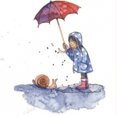 Cartolina: Sotto la pioggia