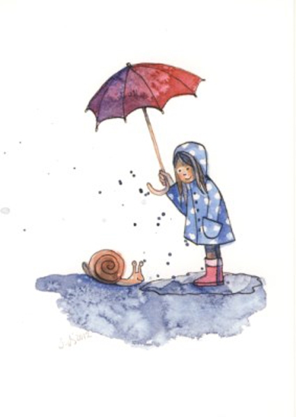 Cartolina: Sotto la pioggia 