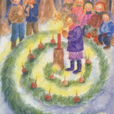 Cartolina: La spirale dell'Avvento nel bosco