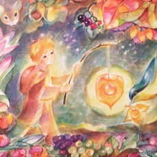 Cartolina: Il bambino con la lanterna