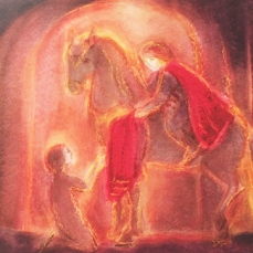 Cartolina: San Martino che dona il mantello - Marie Viriot