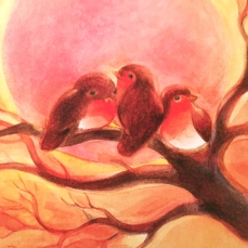 Cartolina: I tre uccellini