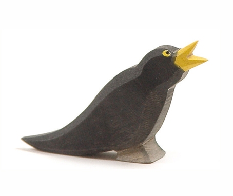 Uccellino in legno - Merlo
