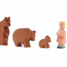 Riccioli d'oro e i tre orsi - personaggi in legno