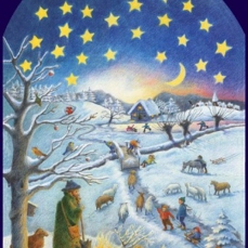 Calendario grande dell'avvento particolare - Cielo stellato