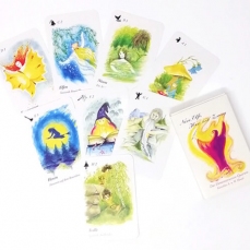 Gioco di carte:  Quartetto o Famiglia - con disegni di Creature magiche (sirene, elfi, streghe e nani)