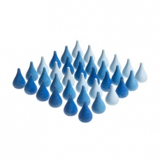 Mandala azzurro 36 pezzi in legno - Gocce d'acqua