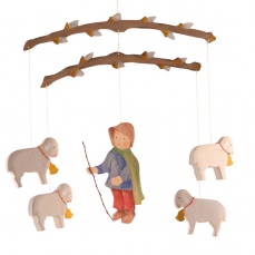 Mobile in legno - Pastorello con il gregge di pecore