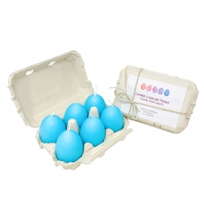Candele a uovo azzurre per Pasqua - 6 pezzi