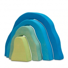 Grotta in legno blu - 4 pezzi