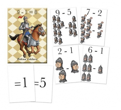 Gioco di carte: Impariamo le sottrazioni 9-1 con i Cavalieri