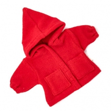 Giacchino rosso con cappuccio e tasche
