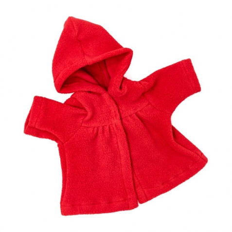 Cappotto pile rosso con cappuccio