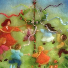 Cartolina: Ballo intorno al palo di Maggio