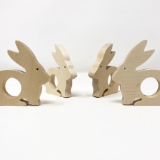 Portatovaglioli a Coniglietto in legno  - 4 pezzi