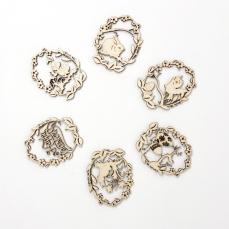 Decorazioni di Pasqua in legno - 6 ciondoli  in legno