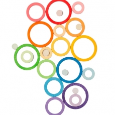 Set 24 cerchi colorati diverse dimensioni e colori arcobaleno