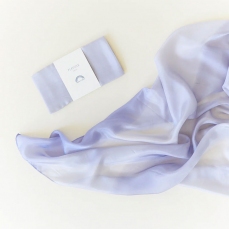 Velo in seta sfumato - grigio argento blu (90x90cm)