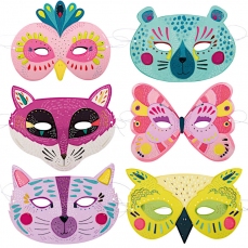 Maschere di Carnevale Animali della Foresta - 6 pezzi