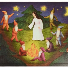 Puzzle in legno Biancaneve e i sette nani (con i personaggi interi per giocare)