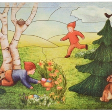 Puzzle in legno - Cerca le uova di Pasqua (personaggi interi)