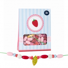 Set di perline colorate in legno - Fragola