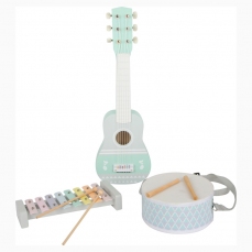 Chitarra, xilofono e tamburo - colori pastello