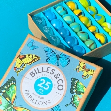 Biglie in vetro colorate (scatola regalo) - Farfalle