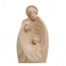 Presepe Maria, Giuseppe e bambino Gesu - intagliato in un unico pezzo di legno