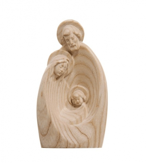 Presepe Maria, Giuseppe e bambino Gesu - intagliato in un unico pezzo di legno