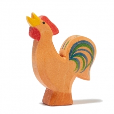 Gallo che canta in legno