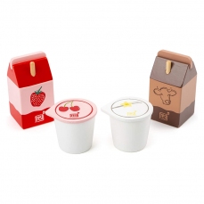 Latte e yogurt per giocare al mercato - in legno