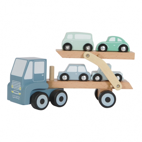 Camion trasporta macchinine azzurro - Bisarca