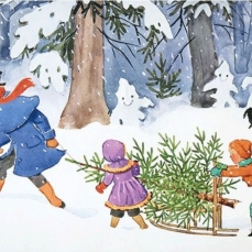 Cartolina: Peter e Lotta alla ricerca dell'albero