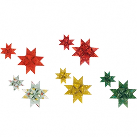 Strisce di carta per creare 10 stelle natalizie - grandi