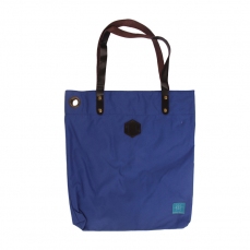 Borsa in tela di cotone con manici in pelle