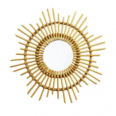 Specchio etnico in rattan - Sun