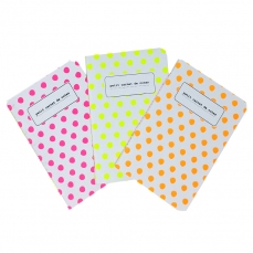 Quadernino A6 a quadretti - Pois fluo - scegli il tuo colore