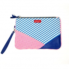 Pochette con manicotto e cerniera (25x18 cm) - Stripes & Dots