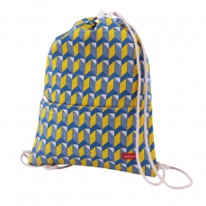 Sacca zaino robusta in cotone con tasche - Watanabe yellow