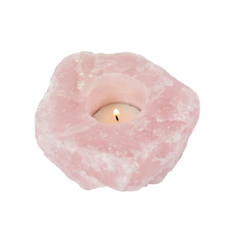 Portalumino candela - Quarzo rosa