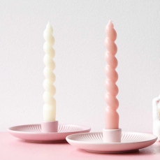 Porta candela in porcellana - rosa