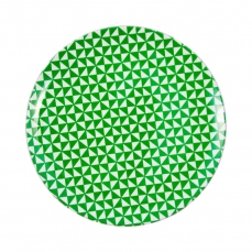 Piatto in melamina colorato geometrico verde
