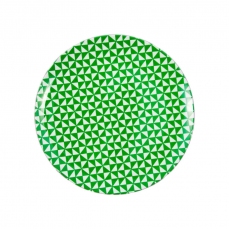 Piatto in melamina colorato geometrico verde e bianco - piccolo
