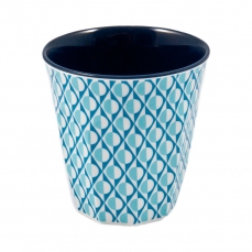 Bicchiere in melamina disegno geometrico azzurro