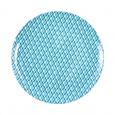 Piatto in melamina colorato geometrico azzurro