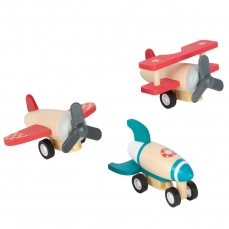 Aeroplanini con carica in legno - 3 pezzi