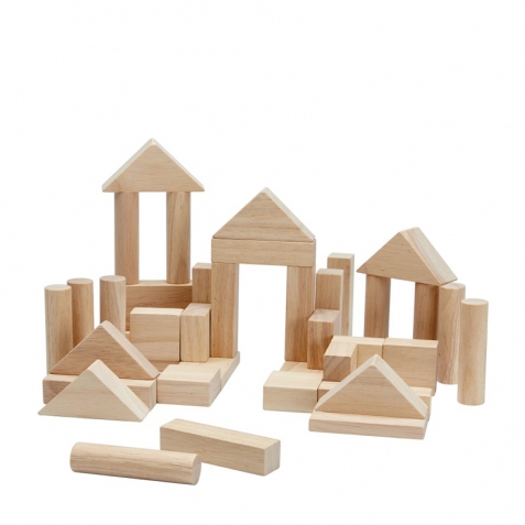 Costruzioni in legno naturale - 40 pezzi con 6 forme diverse